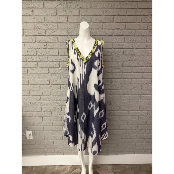 Uncle Frank Dresses & Skirts - Uncle Frank Women Ikat Bloom Sleeveless A-Line Dress Size M